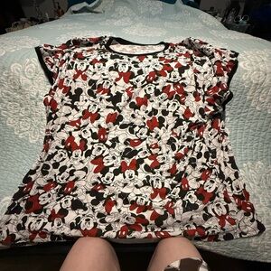 Disney Red and Black Short Sleeve Tee